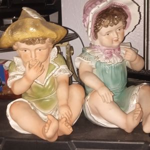 Pair of porcelain dolls